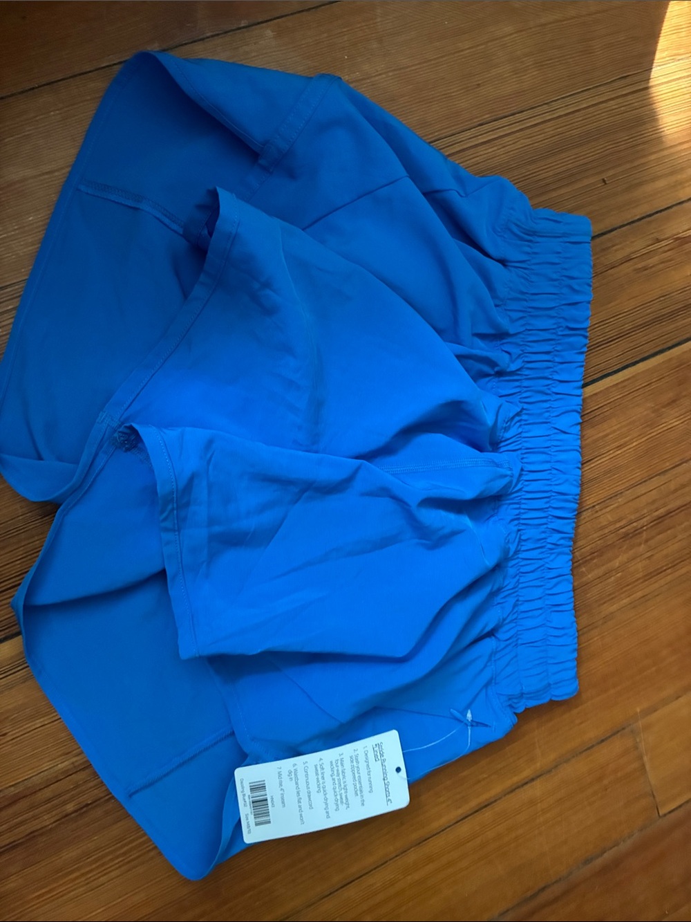 Blue running shorts 4” inseam